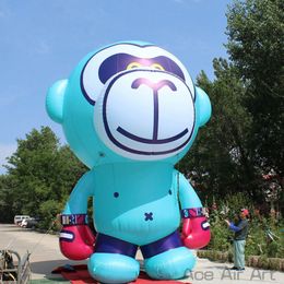 wholesale Advertising 3mH 10ft high Inflatables Blue Monkey Cartoon Model Terrestrial Animals With Free Air Blower For Sale