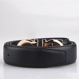 Belts 2022 Smooth Leather Belt Luxury Designer For Men Big Buckle Male Chastity Top Fashion Mens Wholesale Drop Delivery Accessories Otyx4