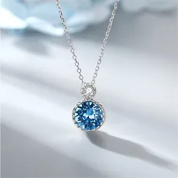 Pendant Necklaces Luxurious Titanic Necklace For Women High-end Silver Collarbone Chain Accessory Four Colours Crystal Couple Jewellery Gift