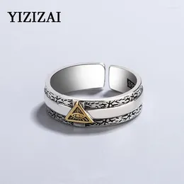 Cluster Rings YIZIZAI Punk Vintage Pyramid Horus Eye Of God For Women Men Hip Hop Rock Personality Party Bar Night Club Jewellery