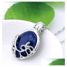 Pendant Necklaces Crystal Necklaces The Vampire Diaries Katherine Anti-Sunlight Lapis Lazi Vintage Chain Necklace Drop Delivery Jewelr Dh7Tm