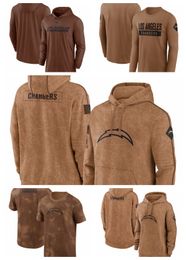 T-Shirt Los Angeles''Chargers''Brown Men Women Youth 2023 Salute To Service Club Pullover Hoodie