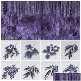 Decorative Flowers & Wreaths Weddings Centerpieces Decoration Artificial Flowers Wedding Decor Dark Blue Purple Various Styles Fern Gr Dhk3L