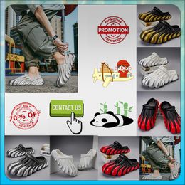 Designer Casual Platform Half pack summer sliders men women Graffiti Bone White slides Anti slip wear resistant memory soft thick cushion slipper