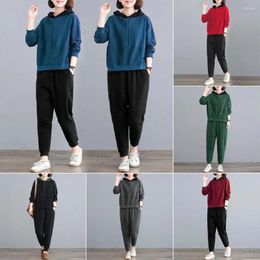 Running Sets Women Casual Two-piece Set Long-sleeved Top Trousers Women's Cozy Hoodie Pants Warm Winter Tracksuit With For Fall