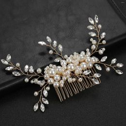 Hair Clips Elegant Comb Freshwater Pearls Jewelry Women Exquisite Crystal Decor Fancy Glitter Rhinestone Bridal