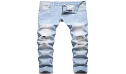 2022 Men039s Ripped Skinny Jeans Fashoin Casual Slim Denim Pants Size 2842 Midwaist Multiple Holes Trousers 20 Styles Pantalo3102666