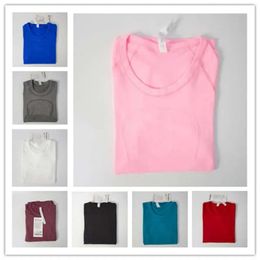 2024 Yoga Clothes Lu-088 Women Yoga T-Shirts Women's T-Shirt High-Elastic Breathable Running Top Quick Drying Seamless Short Sleeve Sport 79 High 's