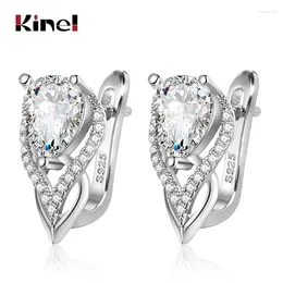 Dangle Earrings Kinel Classic Fashion Drop For Women Silver Color Dating Party Shiny Round CZ Small Female Jewelry Christmas Gift