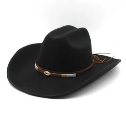 Gentleman Western Cowboy Hat For Men Women Vintage Fascinator Cowgirl Church Jazz Caps Sombrero Hombre 240130