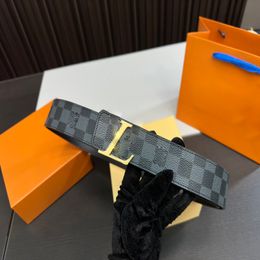 Men's designer belt luxury letter flower pattern gold silver needle buckle classic plaid business belts women's suit ceinture