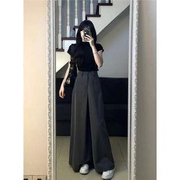 Deeptown Harajuku Spring Oversize Suit Pants Woman Office Ladies Casual Korean Style Baggy Slacks Streetwear Wide Leg Trousers 240129