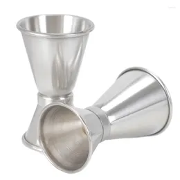 Measuring Tools 100Pcs/Lot Double Sided Cocktail Liquor Bar Cups Stainless Steel Jigger Bartender Drink Mixer Cup