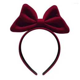 Hair Accessories Red Velvet Bow Headband Female 2024 Christmas Headwear National Day Children's