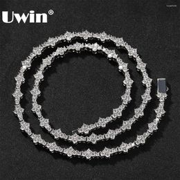 Ketten Uwin Cross Tennis -Kette Halsketten für Frauen 6 mm Kubikzirkonias Armbänder aus dem Modeschmuck geschenkt