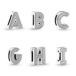 100% 925 Sterling Silver Letter A-M Clip Charms Fit Reflexions Mesh Bracelet Fashion Women Wedding Engagement Jewellery Accessories227B