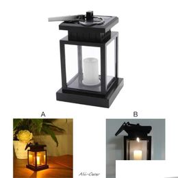 Candles Solar Powered Led Candle Light Table Lantern Hanging Lawn Lamp For Garden Outdoor Drop Delivery Home Garden Home Decor Dhjcx