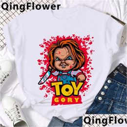 Mens T-Shirts T Shirts Horror Chucky Funny Cartoon Manga Shirt Men Aesthetic Summer T-Shirt Casual Graphic Grunge Tshirt Hip Hop Top T Otea0