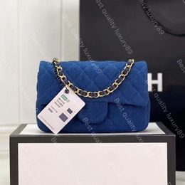 Mirror luxury denim bag brand designer shoulder bag with original wash denim casual all-in-one mini diagonal bag