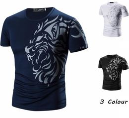 Tattoo Printed Short Sleeves Crew Neck Men T shirts Summer Casual Daily Wear Clothing Black White Navy9936857