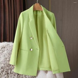 Women's Suits Woemn Formal Coat Women Suit Professional Double-breasted For Business Style Ol Commute Loose Fit Long