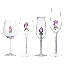 Wine Glasses Rose Wine Glasses Mugs With Inside Glass Great For Week Gifts Birthday Wedding Party Christmas Celebration 35Ed Drop Deli Dh5Ew