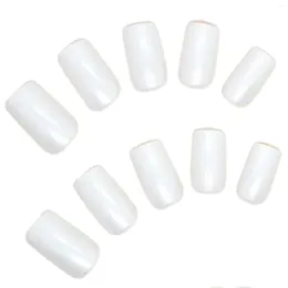 False Nails White & Silver Short Square Fake Safe And Healthy Light Weight For Tips Artificial Finger Manicure