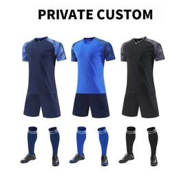 Custom Soccer Uniform Set Blank Jerseys Printing Number Name Quick Drying Breathable Adult Kids Training Football Jersey 240122