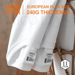 Plain T-shirt Men 100% Cotton 240g Heavyweight High Quality Basic Solid Colour Loose Women Tshirts Oversize Eurocode Tops Tee 240129