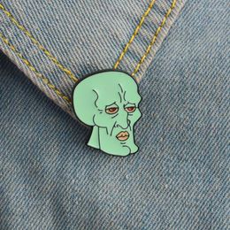 Brooches Deformed Octopus Green Cartoon Character Head Personality Exaggerated Brooch Can Be Used As A Reward Gift To Encourage Children