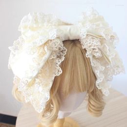 Party Supplies Hand Made Lolita Fairy KC Headwear Soft Girl Lace Edge Big Bow Hair Hoop Japanese Band Sweet Cute Princess Accessories