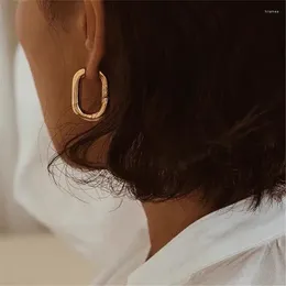 Hoop Earrings Fashion Metal Gold Plated Oval For Women Girls Elegant Wedding Party Punk Jewelry Gift E2353