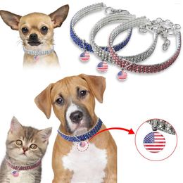 Dog Collars Mini Pet Bling Rhinestone Chocker Fancy Heart Shaped Necklace Bite Resistant Harness Accesorios Para Perros