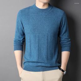 Men's Sweaters Sweater Cardigan Round Neck Knitted Bottoming In Winter For Business And Leisure 200% Pure Wool Sweater.