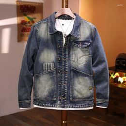 Men's Jackets Do The Old Cowboy Coat Fashion Haulage Motor Retro Patchwork Jacket Youth Nostalgic Casual Denim