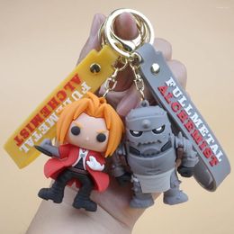 Keychains Anime Fullmetal Alchemist Keychain Alphonse Elric Edward Doll Pendant Key Chain Bag Car Keyring Jewelry Llaveros Accessory