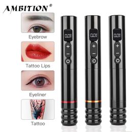 TREX 35MM Wireless Tattoo Machine Pen Permanent Makeup Eyeliner Lips Tools for Professional Brows Scalp Beginners Suit 240123