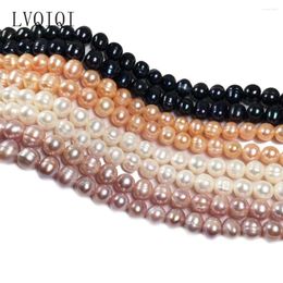 Loose Gemstones LVQIQI Natural Freshwater Pearl Beads Quality Rice Shape Punch For Jewellery Making DIY Necklace Bracelet Accessories