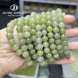 Strand JD Natural Gray Jade Sapphire Jasper Bead Bracelets Women Fashion Handmade Simple Circle Energy Bangles Wristaband Gift