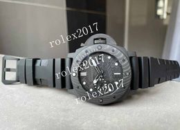 Men Super Watch Business Watch VSF Factory 47MM Automatic Movement Watches 979 Carbotech VSFF Best Edition Carbon Dial on Rubber Strap P.9010 Wristbatch