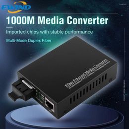 Fibre Optic Equipment EWIND Gigabit Dual Media Converter With Built-in 1Gb Multi-Mode SC Transceiver 10/100/1000M RJ45 To 1000Base-LX Up 2km