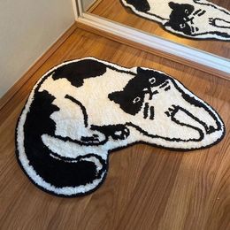 Carpets Cute Cat ShapeTufting Rug Thick Tuftted Carpet Room Entrance Doormat Anti-slip Absorbent Bathroom Door Foot Toilet Kitchen Mats