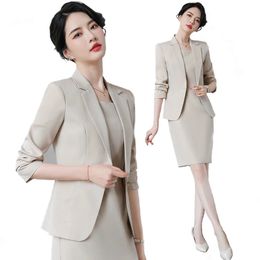 Elegant Blazer Dress Suits Women Business Work Uniform Office Lady Professional Two Piece Set Suit Dress Female Fashion 240129