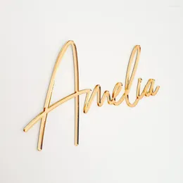 Party Decoration Personalised Rose Gold Mirror Acrylic Door Name Sign Wall Lettering Word Plaque Bedroom Nursery Decor Playroom Home Script