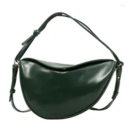 Evening Bags High-end PU Leather Lady Shoulder 2024 Fashion Brand Design Shopping Crossbody Bag For Women Solid Colour Saddle Handbag