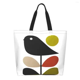 Shopping Bags Orla Kiely Stem And Bird Grocery Canvas Shopper Tote Shoulder Large Capacity Washable Scandinavian Handbag