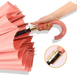 Umbrellas Umbrella Women Long Handle Manual Large Reinforcement Windproof Parasols Sun Rain