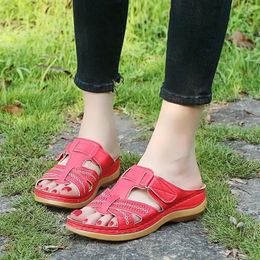 Slippers 2024 Large Size Versatile Women's Shoes Solid Color Selling Casual Wedge Heel Open Toe