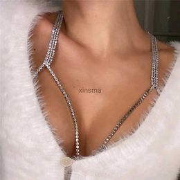 Other Jewelry Sets New Simple Chest Chain Bikini Jewelry for Women Crop Top Brazilian Summer Beach 2023 Fashion Bra Chain Brest Body Jewelry Gifts YQ240204