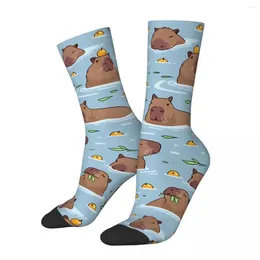 Men's Socks Bathing Capybara Kawaii Sports Cartoon Pattern